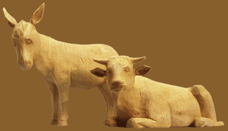 Krippefiguren "Ochse und Esel" 19cm hoch