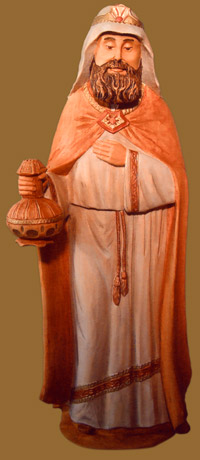 Krippenfigur "K&ouml;nig mit haltender Krone" 60cm hoch