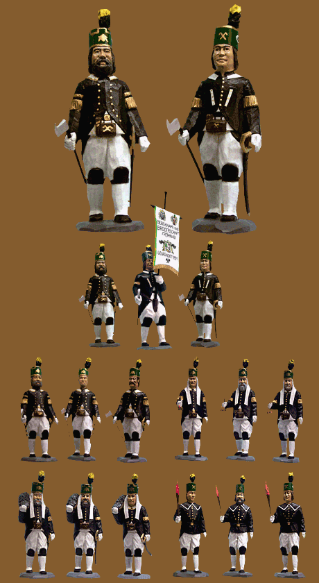 Bergmann "2 Oberberghauptm&auml;nner-Bergmeister" 14cm hoch