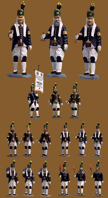 Bergmann "3 Obersteiger mit &Ouml;llampe" 14cm hoch