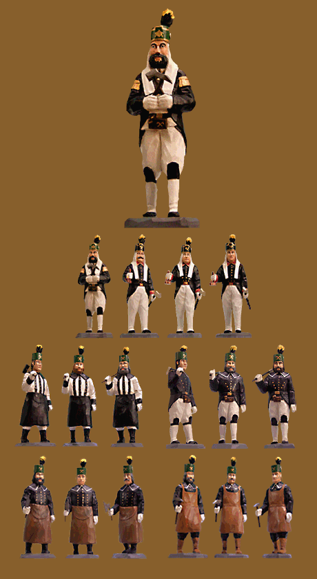 Bergmann "Obersteiger mit Schl&auml;gel und Eisen" 14cm hoch